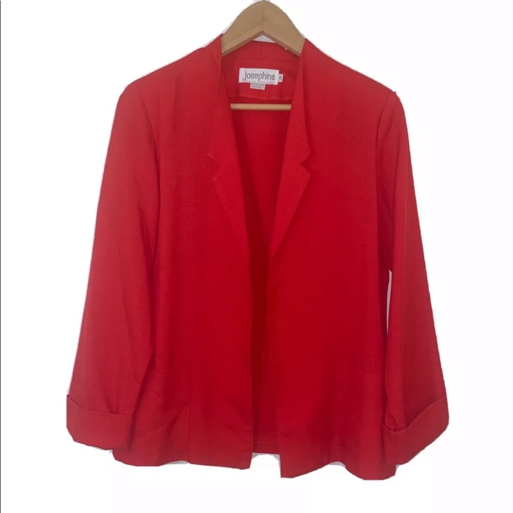 Vintage Josephine Ruby Red Blazer Made in HongKong